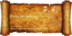 Petrik Anita névjegykártya